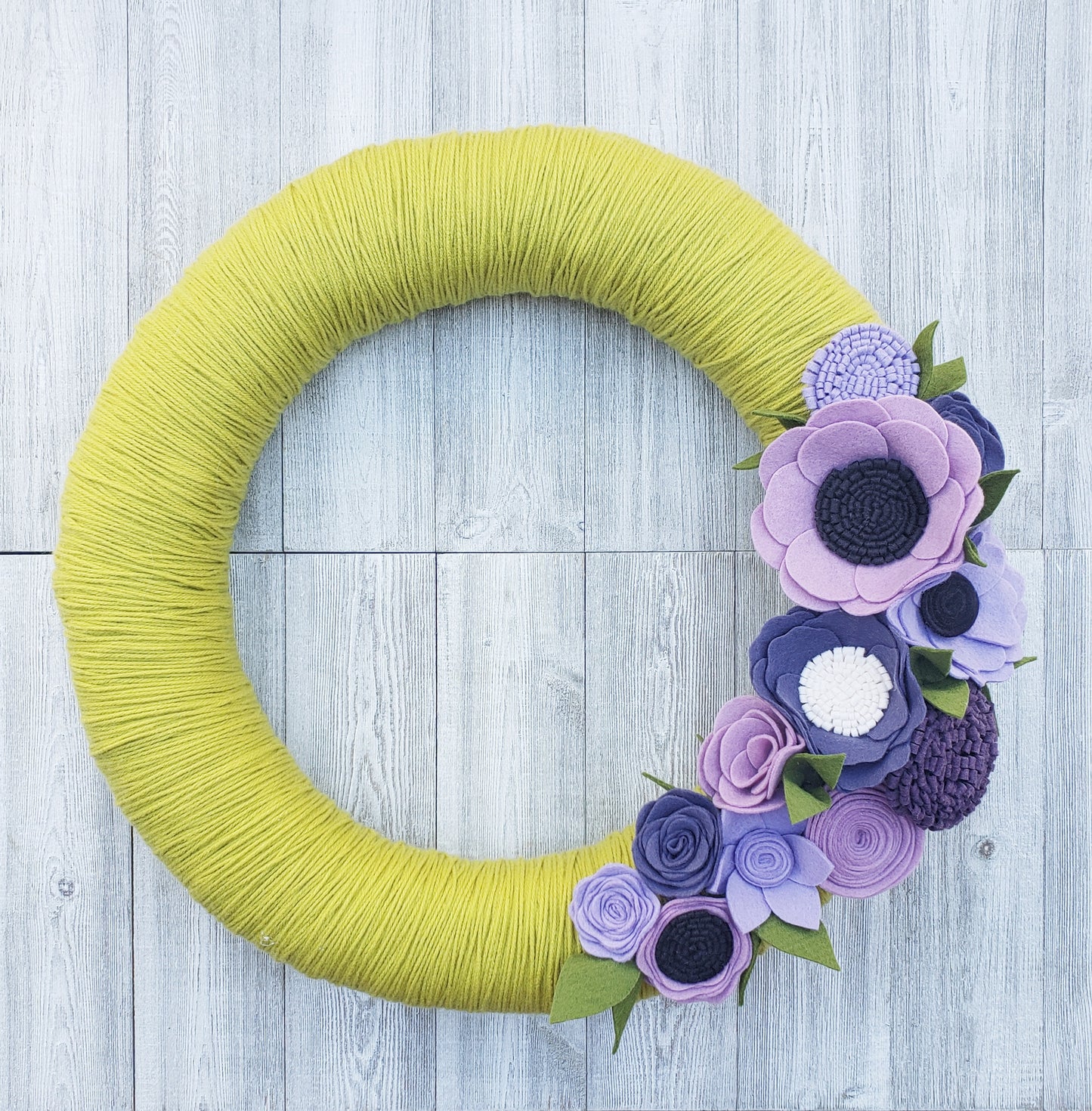 Chartreuse Yarn Wreath