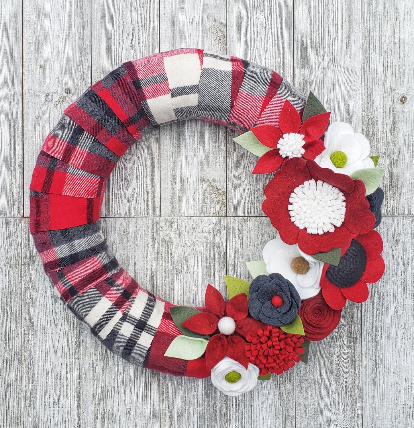 Christmas Flannel Wreath