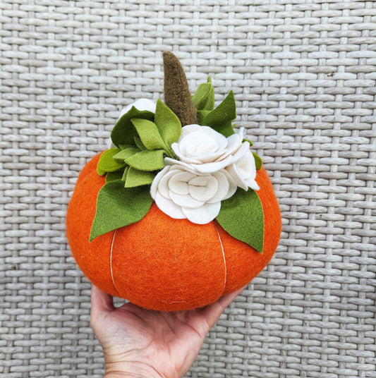 Bright Felted Pumpkin