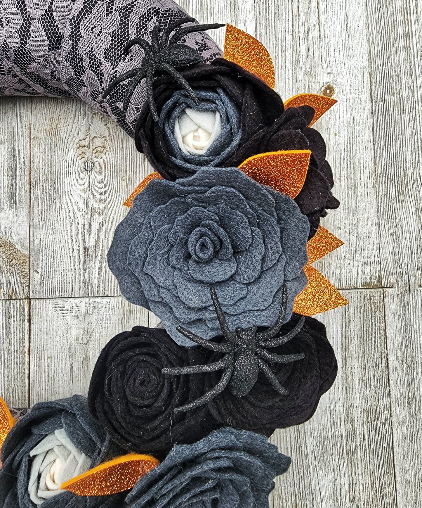 Spiders & Lace Halloween Wreath