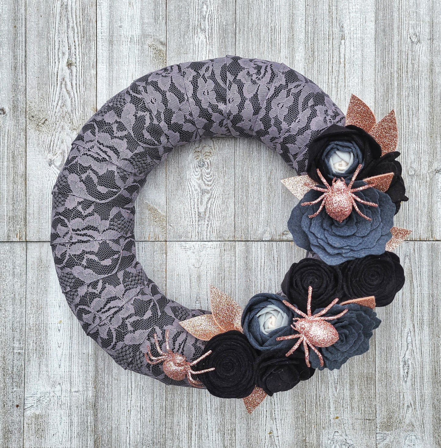 Spiders & Lace Halloween Wreath