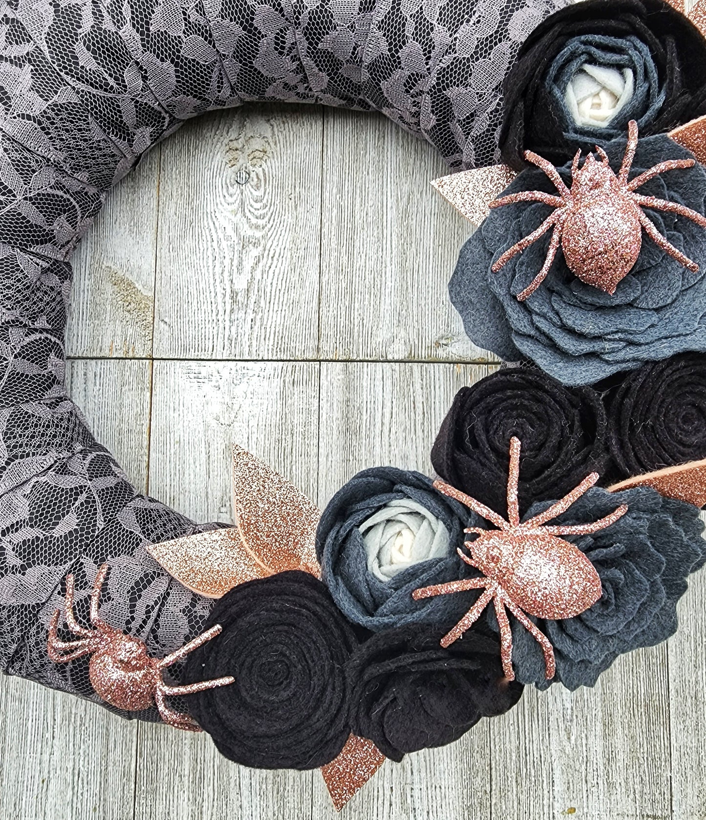 Spiders & Lace Halloween Wreath