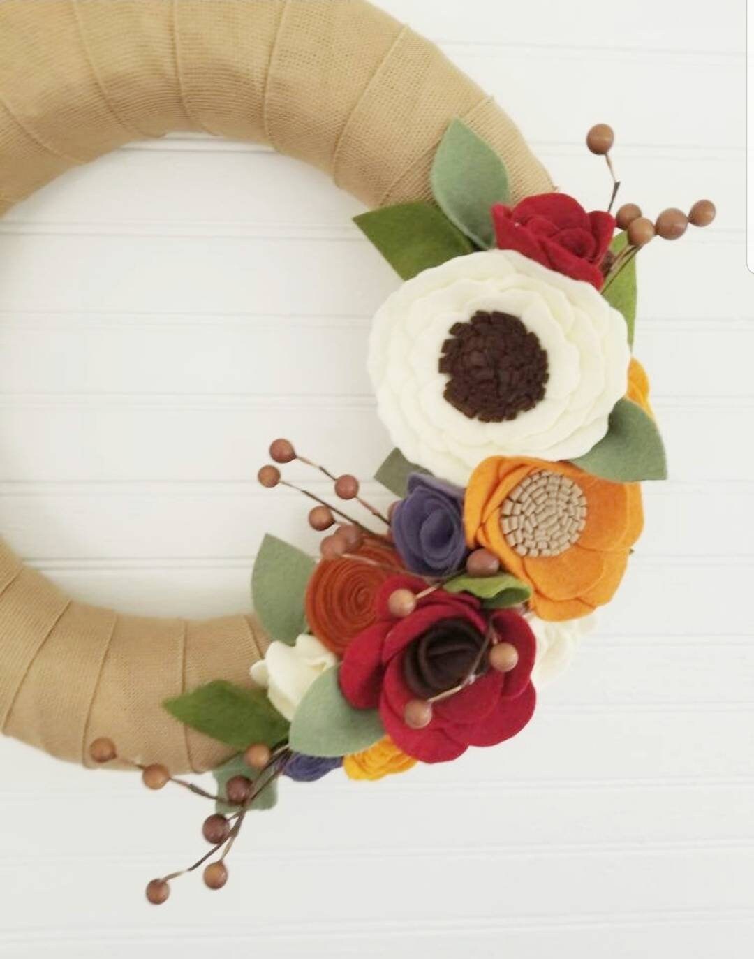 Burlap Wildflower Wreath