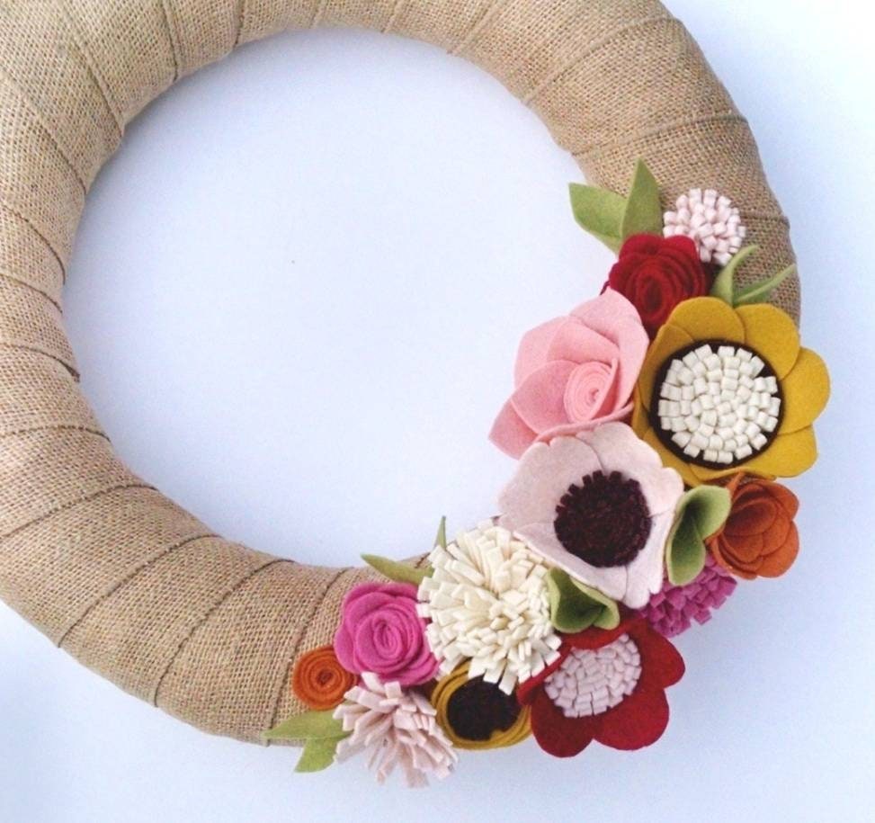 Wildflower Burlap Wreath