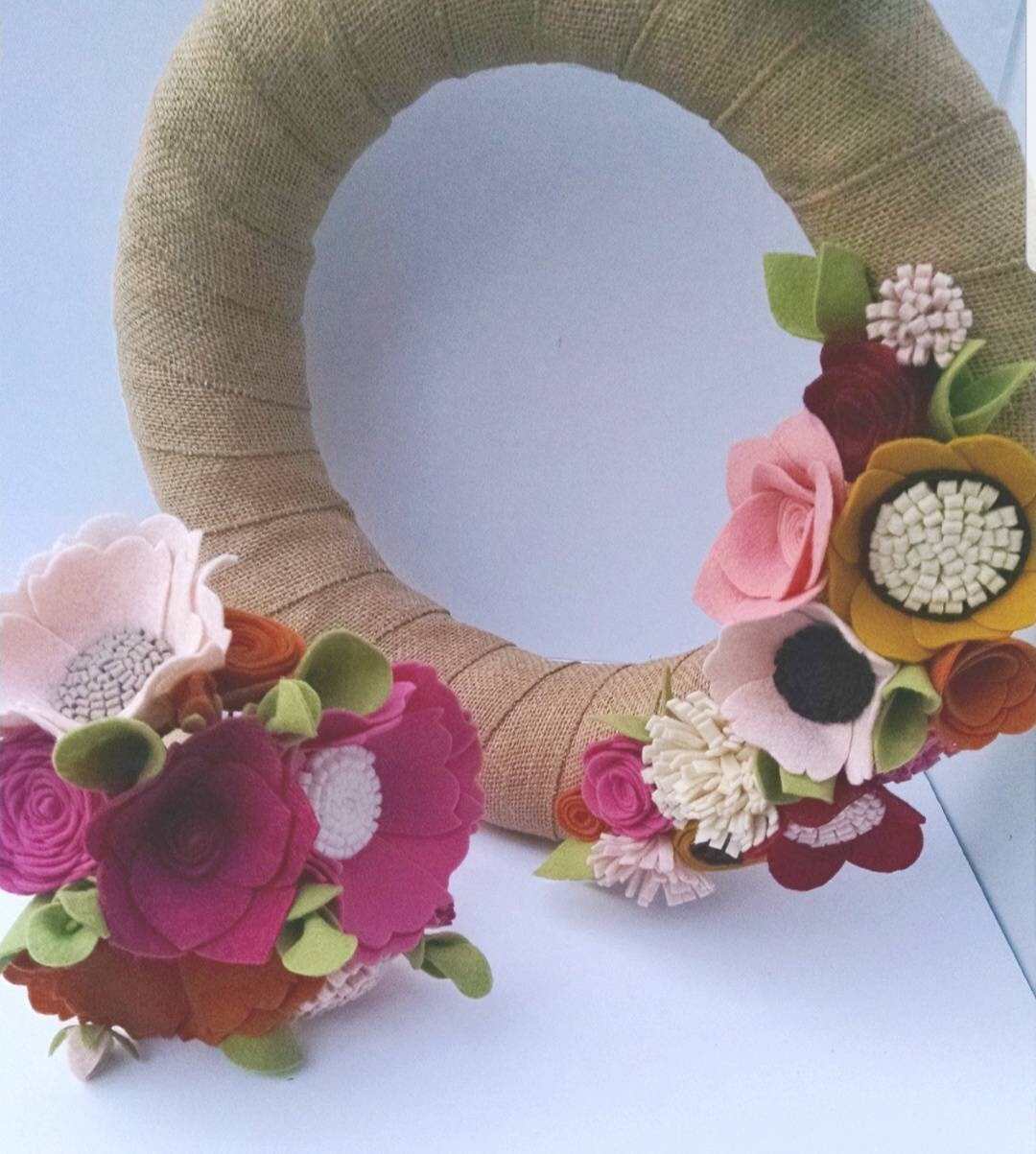 Wildflower Burlap Wreath